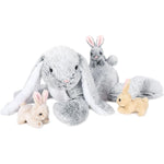 Cute Bunny Plush Toy Set, 24 Inches - Stuffed Animal Babies with Their Mom - Cute Rabbie Plush Toys for Children - Stuffed Animal with Babies in Belly - Christmas Birthday Easter Gift for Kids Teens Adults