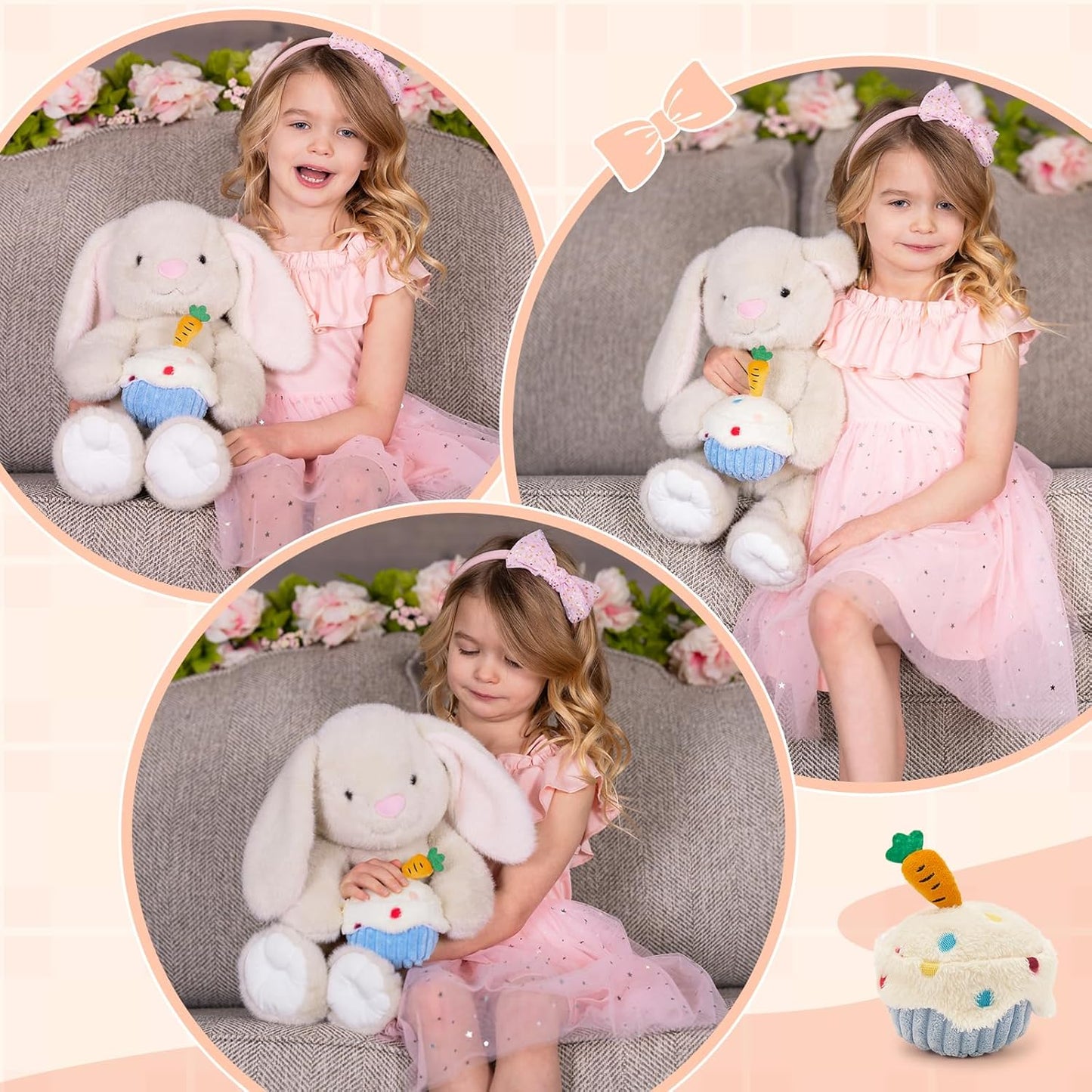 Happy Birthday Bunny Plush Toys - Birthday Rabbit Stuffed Animals - Birthday Gift for Friends - Birthday Rabbit Plushies - Happy Birthday Gift Ideas for Girls Boys - Kids Birthday Gifts