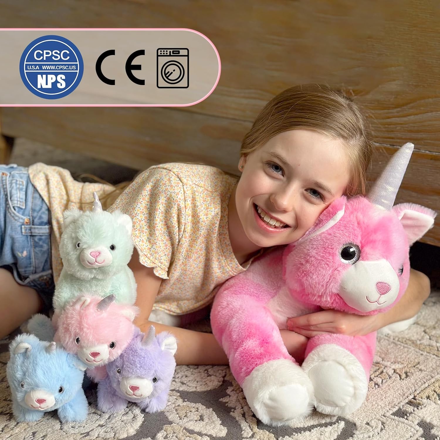 5 Pcs Cat Stuffed Animals, Pink, 23.6 Inches