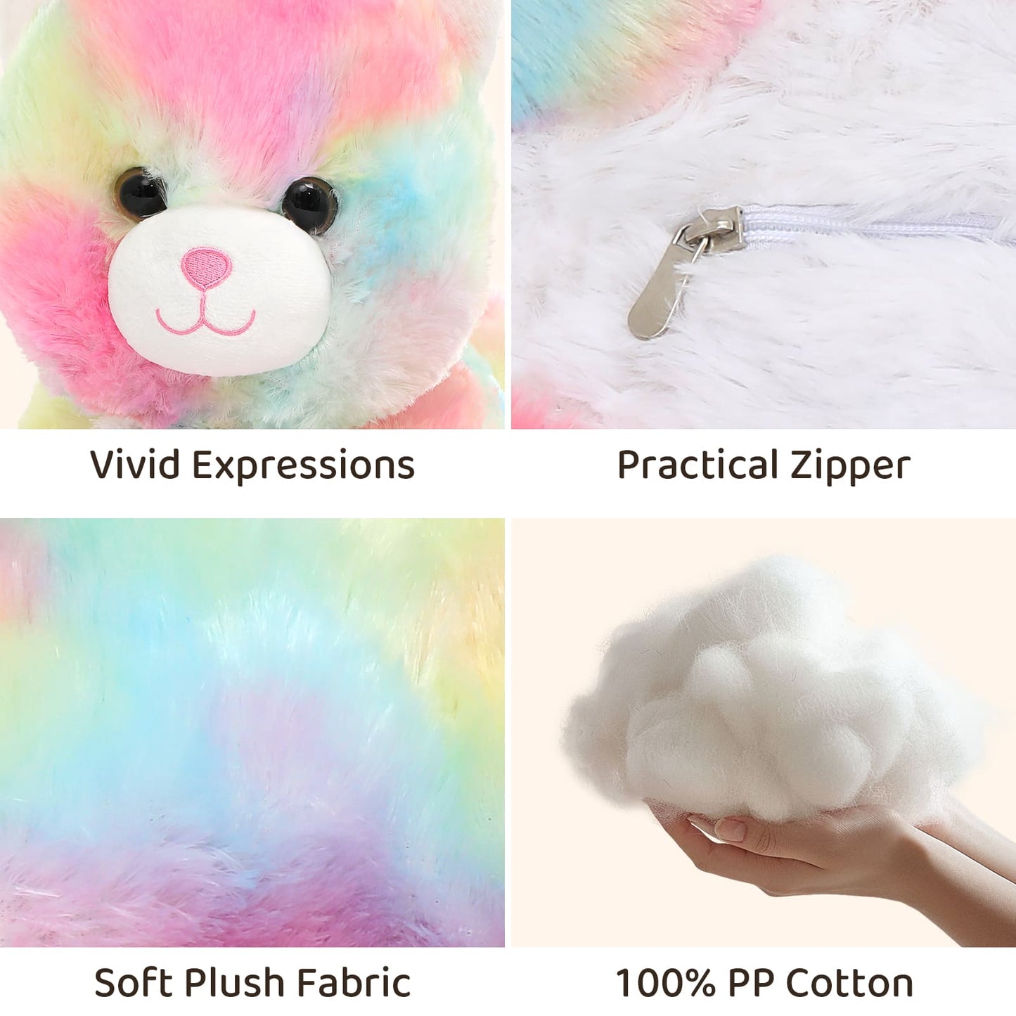 Ensemble de jouets en peluche chat licorne, 22 pouces