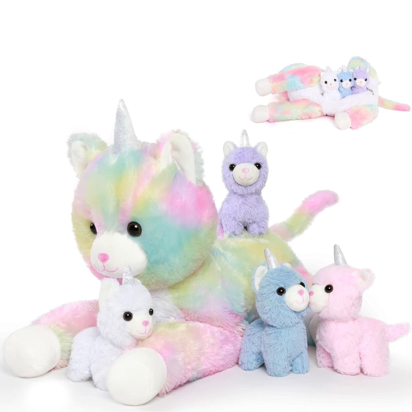 Caticorn Stuffed Animals Unicorn Cat Plush Toys, Rainbow, 22 Inches