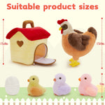 6 Pcs Chicken Stuffed Animals - Big Chicken, Three Chicks, An Egg and A Chicken Coop Plush Toy Set - Farm Chicken Stuffies -  Birthday/Christmas/Baby Shower/Easter Gifts for Kids - MorisMos Stuffed Animals