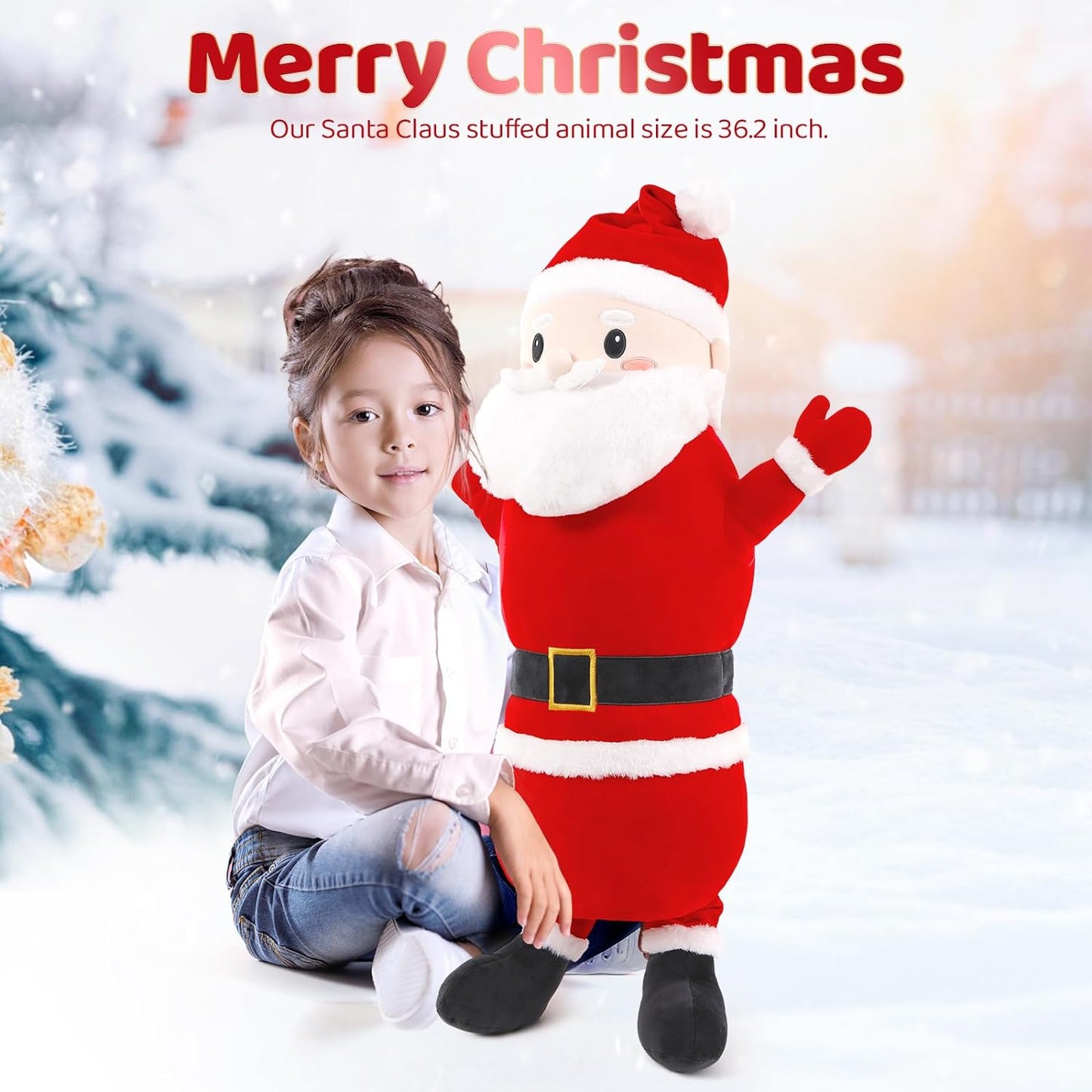 Christmas Santa Claus Plush Toy, 36.2 Inches