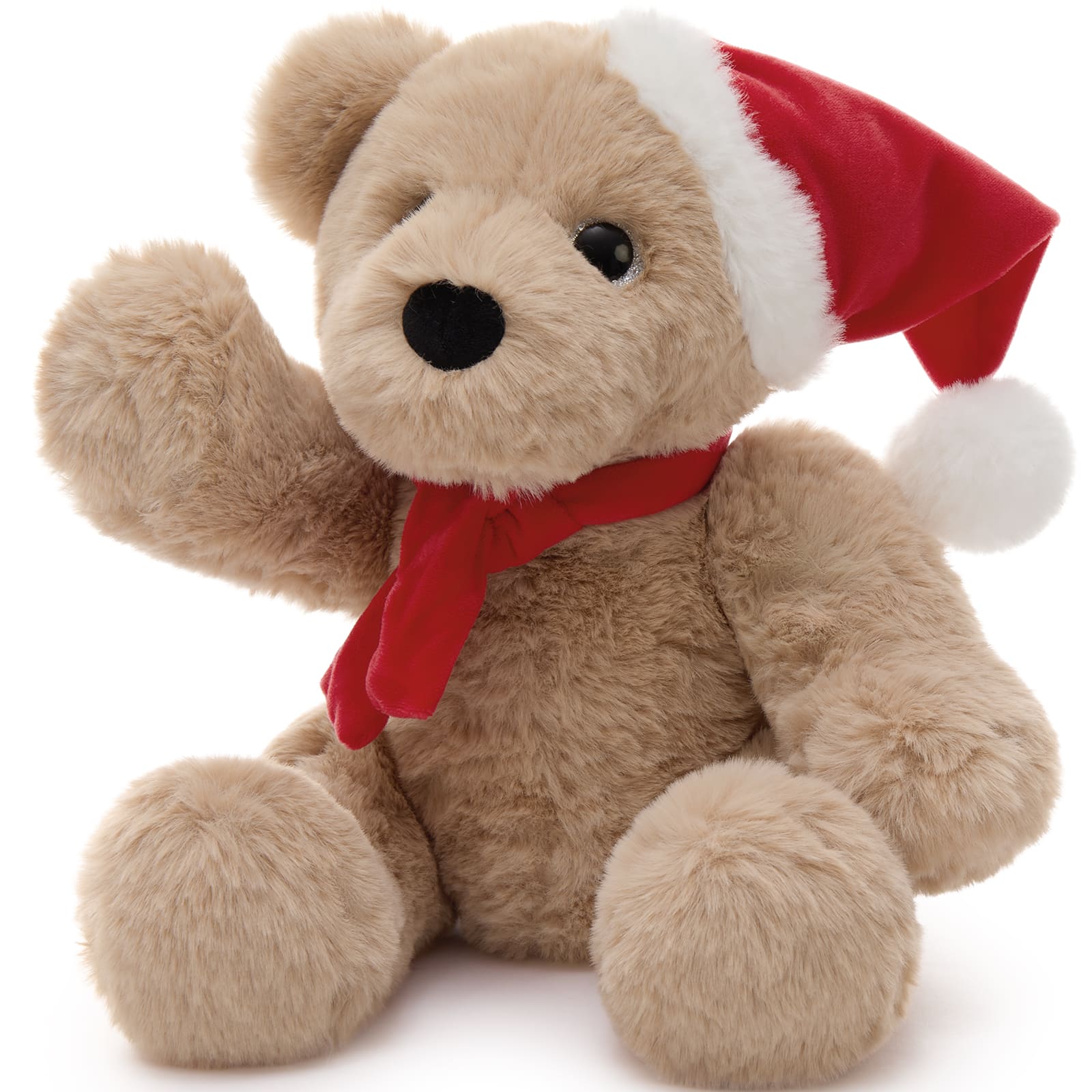Christmas Teddy Bear - Christmas Soft Toys - A 14-inch Brown Bear Wears A Christmas Hat and Scarf - Teddy Bear Shop Near Me - Christmas Soft Toys - Christmas Gift Ideas - MorisMos Teddy Bears