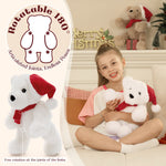 Christmas Teddy Bear - Christmas Soft Toys - A 14-inch White Bear Wears A Christmas Hat and Scarf - Teddy Bear Shop Near Me - Christmas Soft Toys - Christmas Gift Ideas - MorisMos Teddy Bears