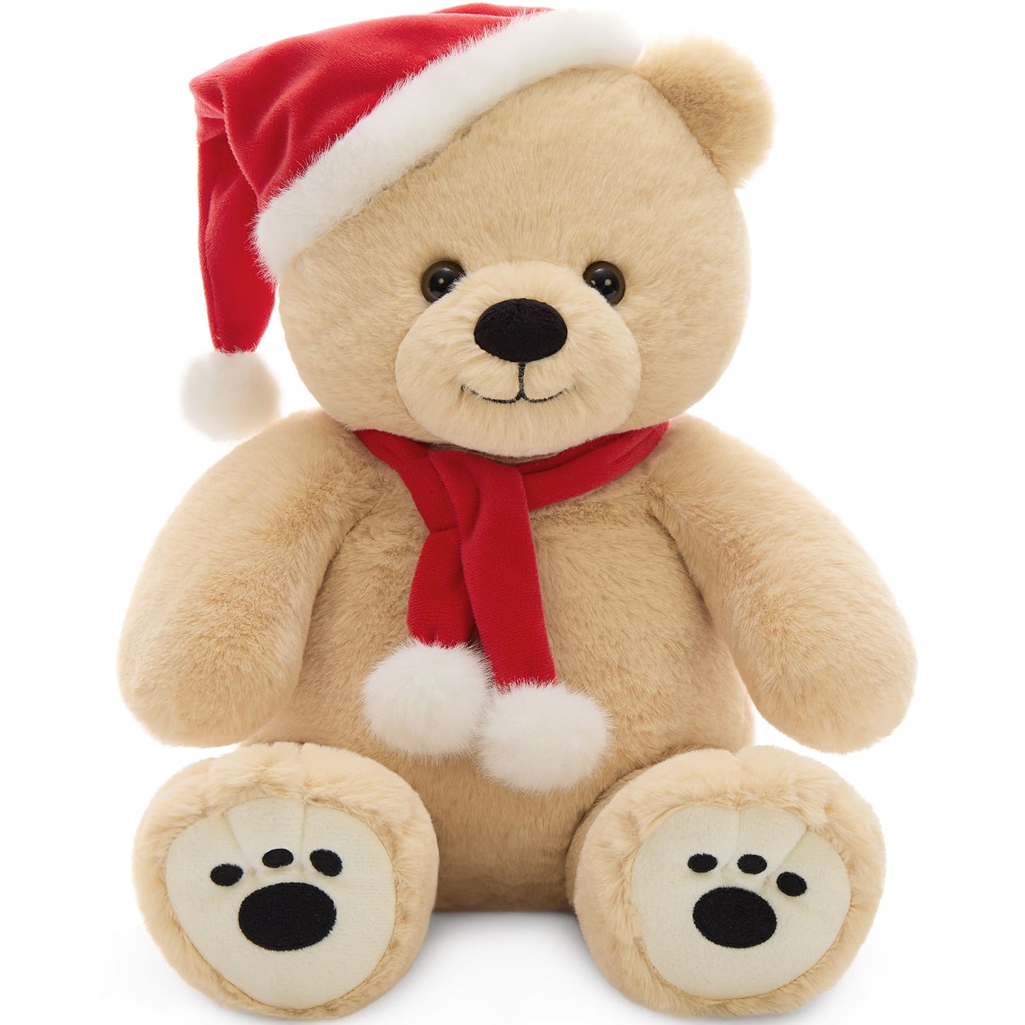 Christmas Teddy Bear Plush Toys - 14 Inches Brown Xmas Teddy Bear - Christmas Present for All Ages