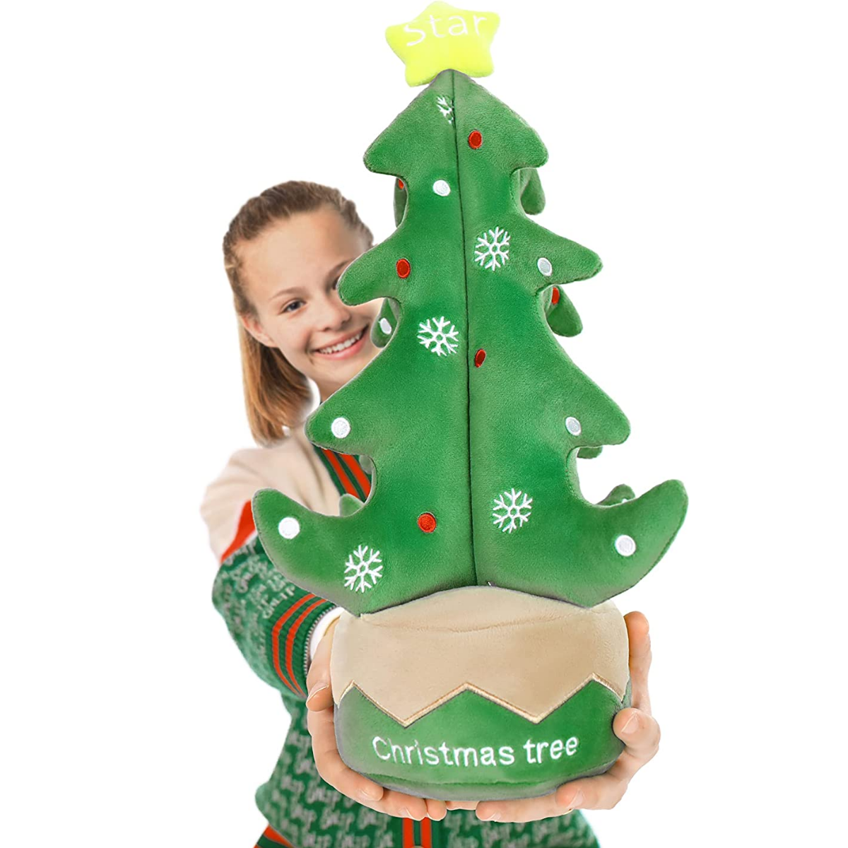 Christmas Tree Plush Toys - 16 Inch Christmas Tree Plush Pillow - Christmas Party Favors for Kids, Teen, Adults - Winter Party Gift Guide - Christmas Decorative Cushion Pillows