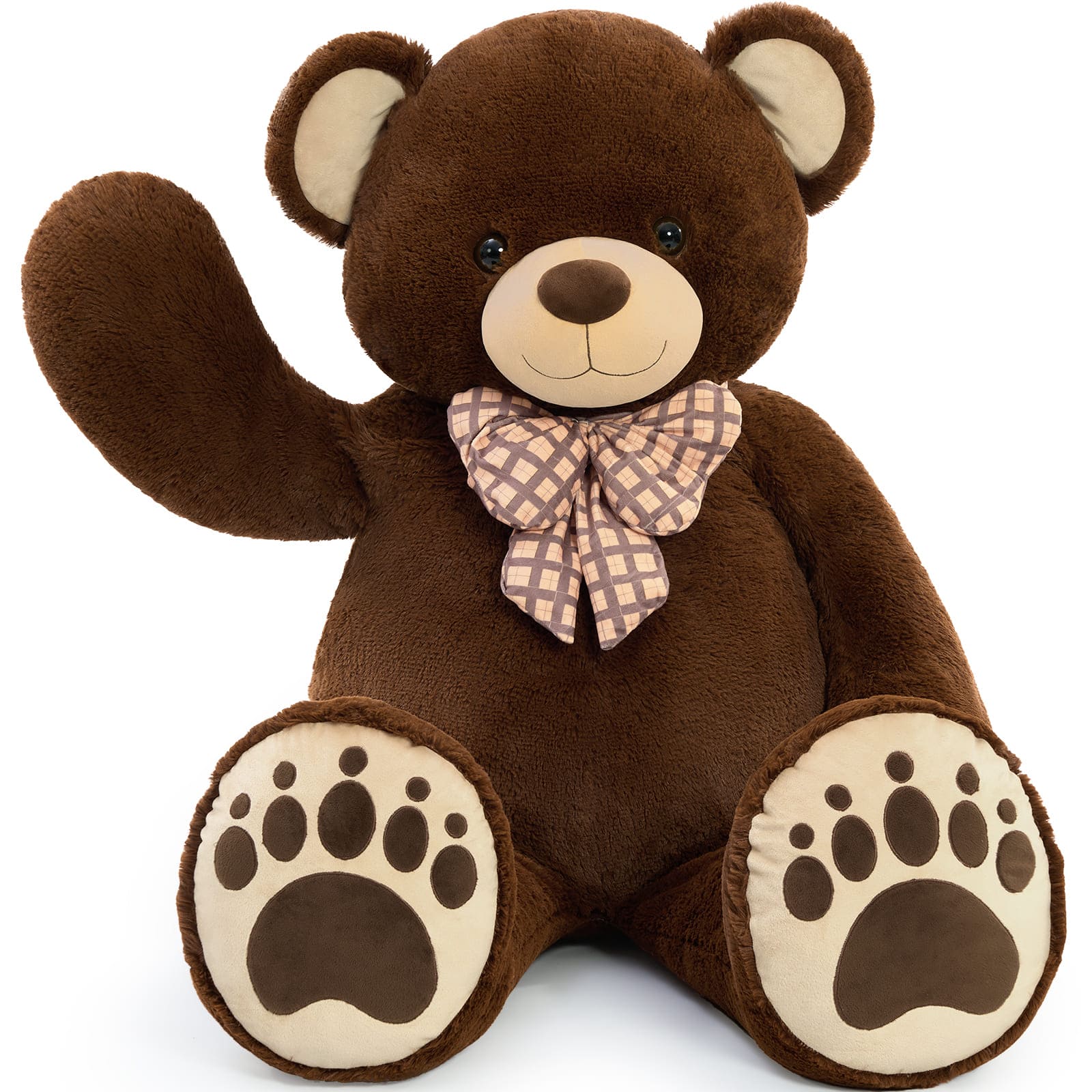 Giant Teddy Bear Stuffed Animals, Brown/Pink/Beige, 5 Feet