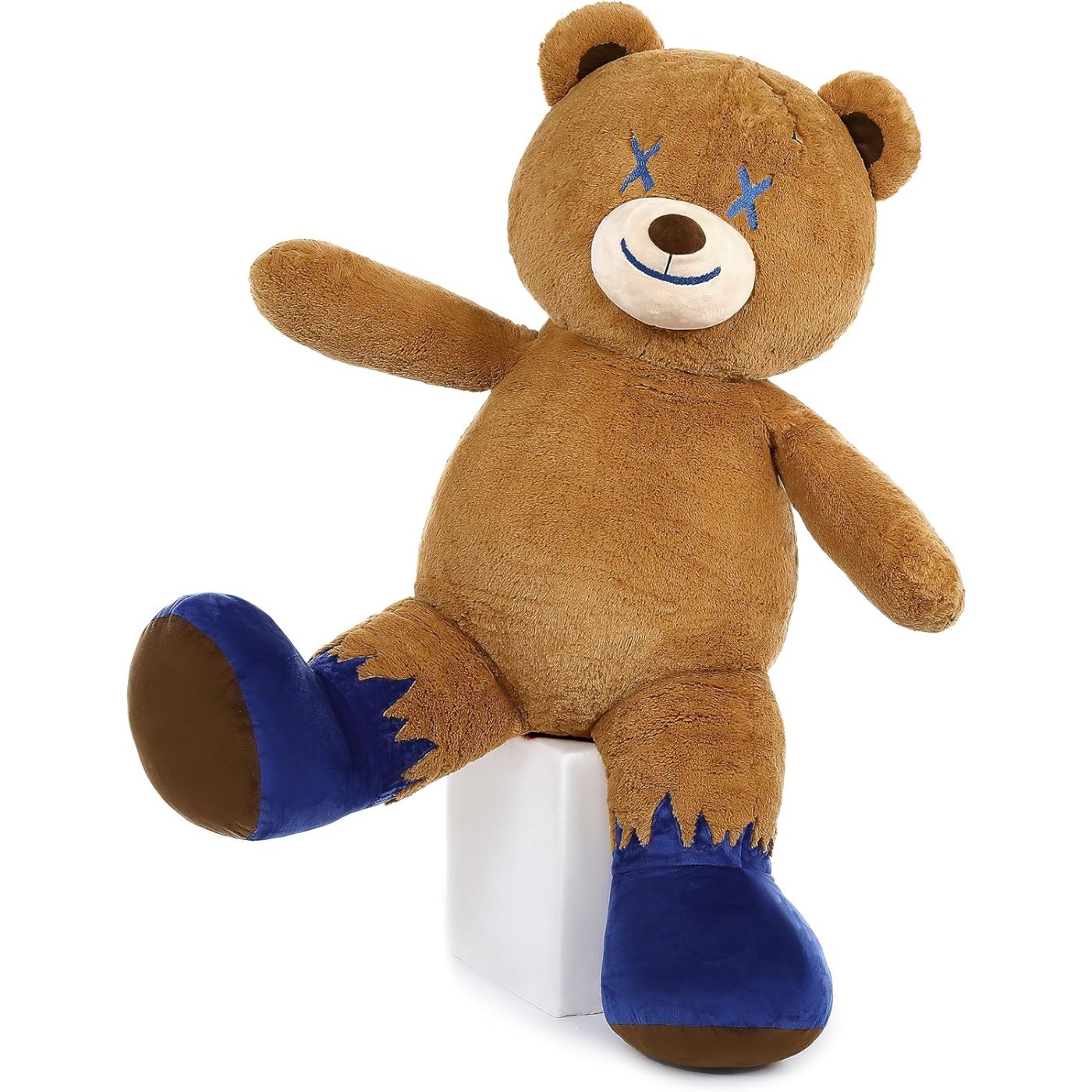 MorisMos Stuffed Animals - Giant Dark Brown Teddy Bear Plush Toys - 47 Inches Unique Teddy Bear Plush Dolls - Valentine's Day Teddy Bears&Gifts for Boyfriend/Girlfriend - ' We Can Bearly Wait' Teddy Bear Theme Baby Shower Decor Ideas - Gender Reveal Party Teddy Bear Decorations -Birthday/Christmas/Graduation Gift for friends - Romantic Anniversary Gift for Wife/Husband