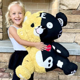 21 Inches Gothic Bear Plush Toys - Cute Creepy Plushie - Perfect Anxiety Stuffed Animal Gift for Teens and Adults - Ghotic Bear Plushies - Halloween Gift Ideas for Children - Halloween Decorations