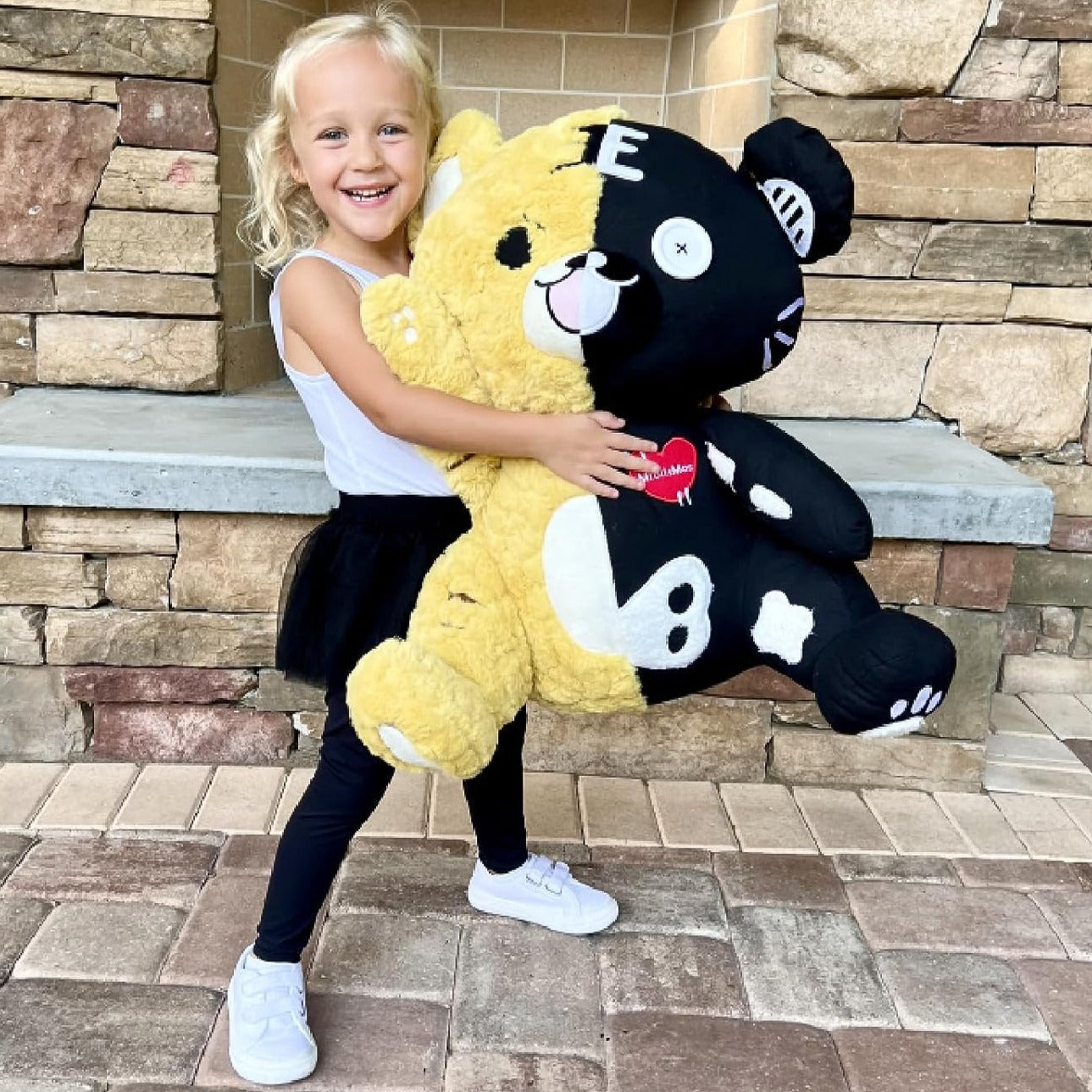 21 Inches Gothic Bear Plush Toys - Cute Creepy Plushie - Perfect Anxiety Stuffed Animal Gift for Teens and Adults - Ghotic Bear Plushies - Halloween Gift Ideas for Children - Halloween Decorations