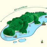 Alligator Stuffed Animals Crocodile Plush Toy, Green, 67 Inches