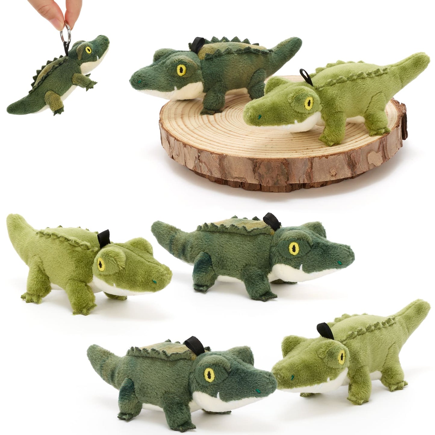 Cute mini crocodile plush keychain soft stuffed animal bag charm accessory