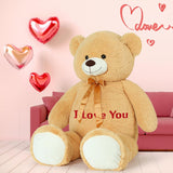 Custom Teddy Bear Plush Toy with Custom Text - Light Brown Customized Teddy Bear 51 Inches - Stuffed Animal Personalized Gift - Personalized Gift for Anniversary, Graduation, Christmas, Valentine's Day, Mother's Day, Baby Shower - Sweet Gift for Girlfriend, Boyfriend - Free Shipping 
