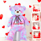 Custom Teddy Bear Plush Toy with Custom Text - Colorful Customized Teddy Bear 51 Inches - Stuffed Animal Personalized Gift - Personalized Gift for Anniversary, Graduation, Christmas, Valentine's Day, Mother's Day, Baby Shower - Sweet Gift for Girlfriend, Boyfriend - Free Shipping 
