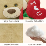 ' I Love You ' Brown Teddy Bear Plush Toy Valentine Gift