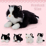 5 Pcs Cat Stuffed Animals Set, 20 inch Large Realistic Stuffed Cat with 4 Cute Kittens Baby, Soft Black and White Ragdoll Plush Pillow for Boys Girls
