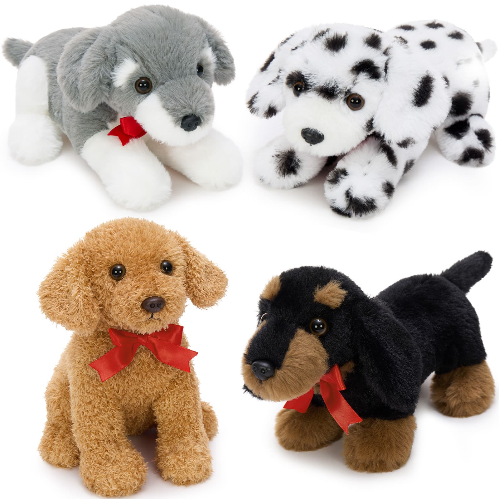 Dog Plush Toy Set Soft Stuffed Puppy Collection, 13.8 Inches