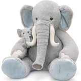39-Inch Elephant Plush with Baby Elephant Large Stuffed Elephant Toy