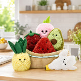 15.7 Inch Plush Basket with Six Stuffed Fruit Toys