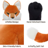 31 Inch Lifelike Fox Plush Toy Large Jungle Stuffed Animal