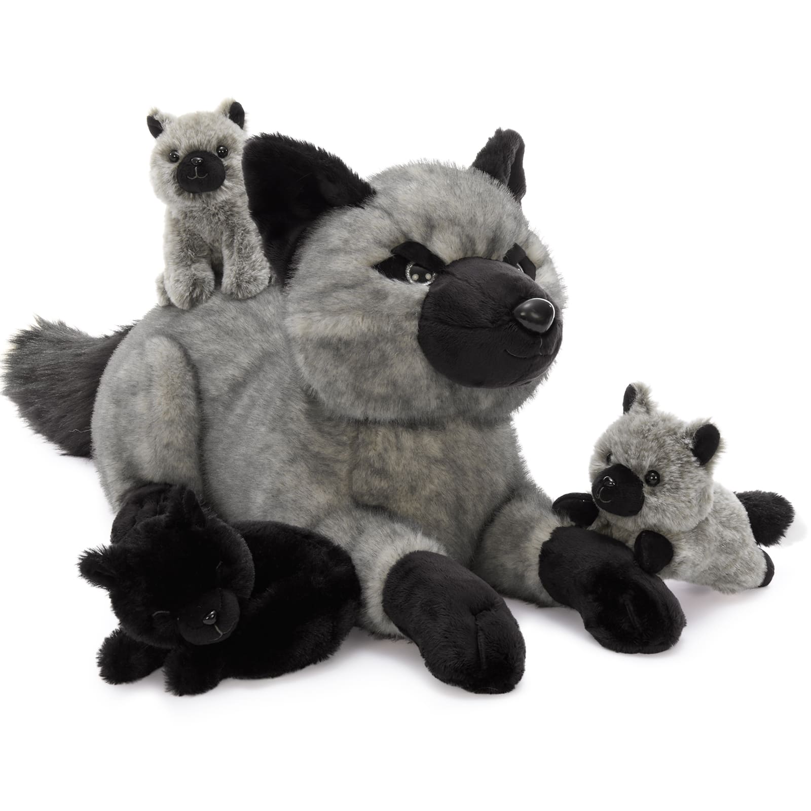 22-Inch Fox Family Plush Toy Set with 3 Cute Babies