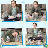 Hippo Stuffed Animals Bulk - 5 Pcs Hippopotamus Plush Toys - Stuffed Animal Babies with Their Mom - Hippo Plush Dolls - Stuffed Animals with Babies in the Belly - Christmas/Birthday/Baby Shower Gift for Kids Teens Adults