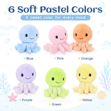 Six 7.9 Inch Jellyfish Plush Toy Set Marine Stuffed Animals