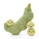15.7 Inch Pea Pod Plush Toy with 3 Removable Bean Stuffed Toys