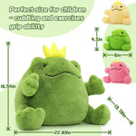 Frog Stuffed Animals - Frog Plush Toys - 4 Pcs Frog Princess Stuffed Animals - Realistic Frog Plush Dolls - Cute Cartoon Frog Plush Pillows for Kids - Christmas/Birthday Gift for Kids - Stuffed Animal Babies with their Mom