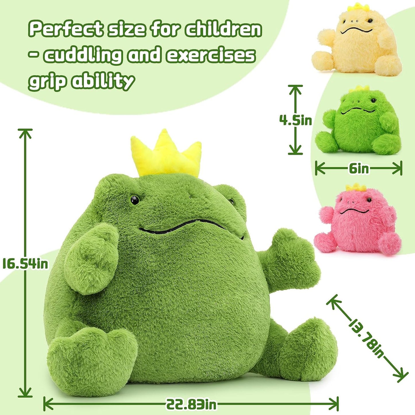 Frog Stuffed Animals - Frog Plush Toys - 4 Pcs Frog Princess Stuffed Animals - Realistic Frog Plush Dolls - Cute Cartoon Frog Plush Pillows for Kids - Christmas/Birthday Gift for Kids - Stuffed Animal Babies with their Mom