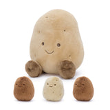 13.8 Inch Potato Family Plush Toy Set with Three Mini Potatoes