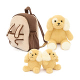 Dog Toddler Backpack Plush Bag with Detachable Toys