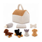 Plush Puppy Playset with Dog House 8 Piece Stuffed Animal Set
