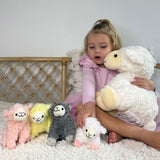 Sheep Stuffed Animals - Big Sheep with 4 Pcs Mini Lamb Plush Toys - Stuffed Animal Babies with Their Mom - Stuffed Animals with Babies in the Belly - Farm Plush Toys for Children - Ideal Gift for Girls Boys - MorisMos Stuffies