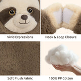 Two 12.2 Inch Hugging Stuffed Animals with Paw Hook and Loop