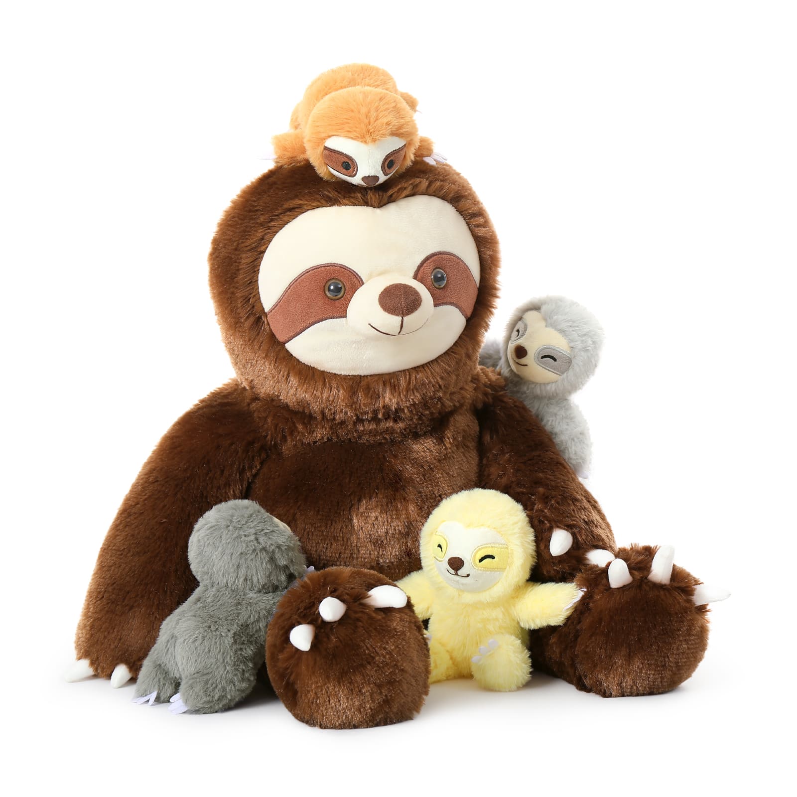 24 Inch Lifelike Sloth Plush Toy Set with Four Baby Sloths Inside