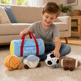 Plush Sports Ball Set with Soccer Baseball Football and Basketball Toys
