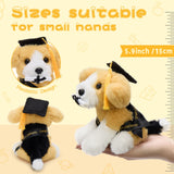 6 Piece 5.9 Inch Graduation Puppy Stuffed Animal Set