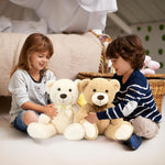 2 Pack Teddy Bear Plush Toys - Light Brown/Beige Teddy Bear Plush  - Teddy Bear Stuffed Animal Bulk for Kids, Carnival Prizes, School Gifts, Valentine's Day Party Favors - 22 Inches Teddy Bear Plush Dolls - Teddy Bear Theme Baby Shower Decoration