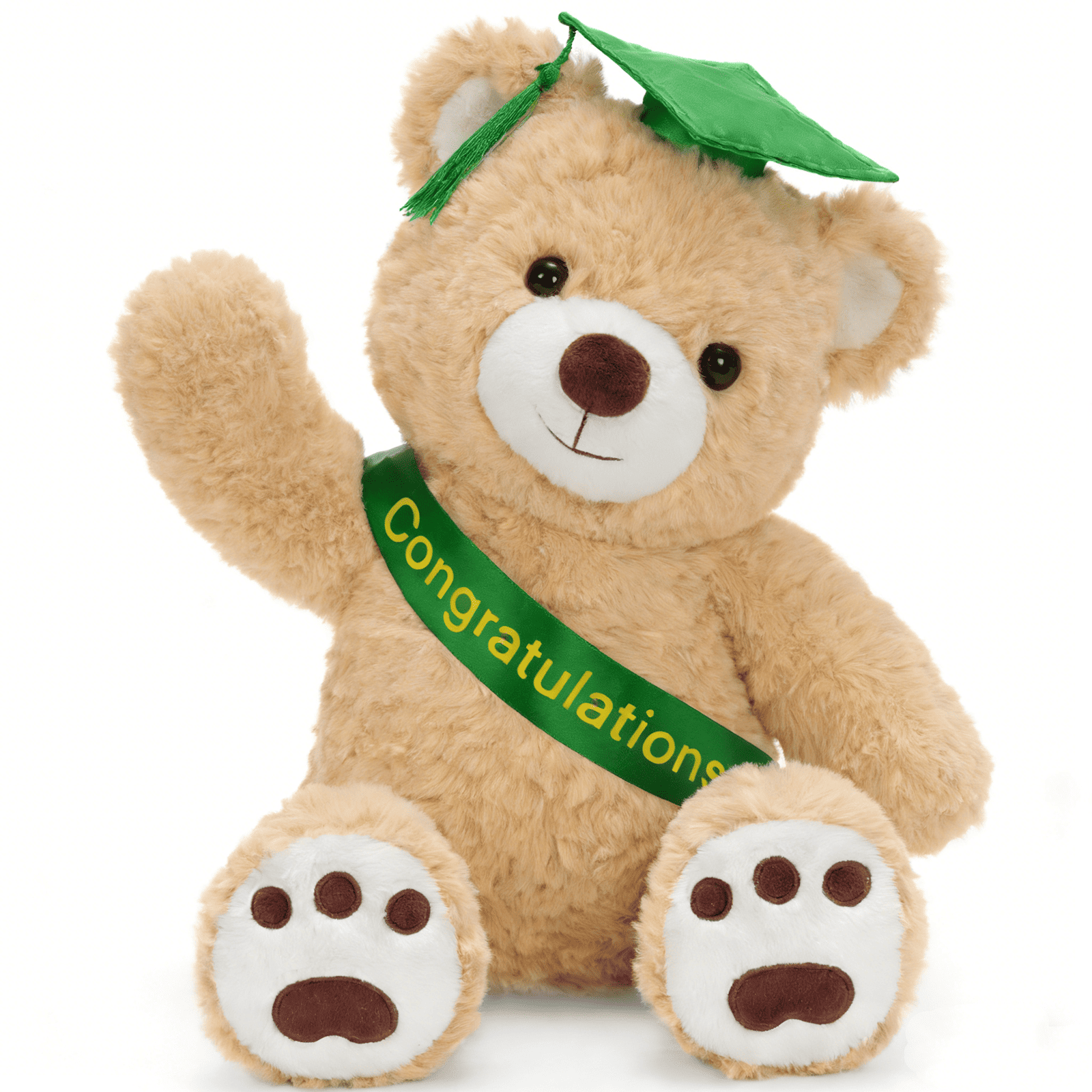 Graduation Teddy Bear Plush with Cap and Congratulations Sash, 17.7 Inches
