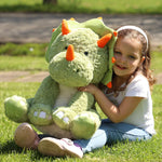 Triceratops Plush Toy - Dino Stuffed Animals, 23.6 Inches - Big Green Dino Plush Toys - Cute Cartoon Dinosaur Plush Pillows for Kids - Jurassic Park Stuffed Animals - Christmas/Birthday/Valentine's Day/Baby Shower Gift for Kids Teens Adults