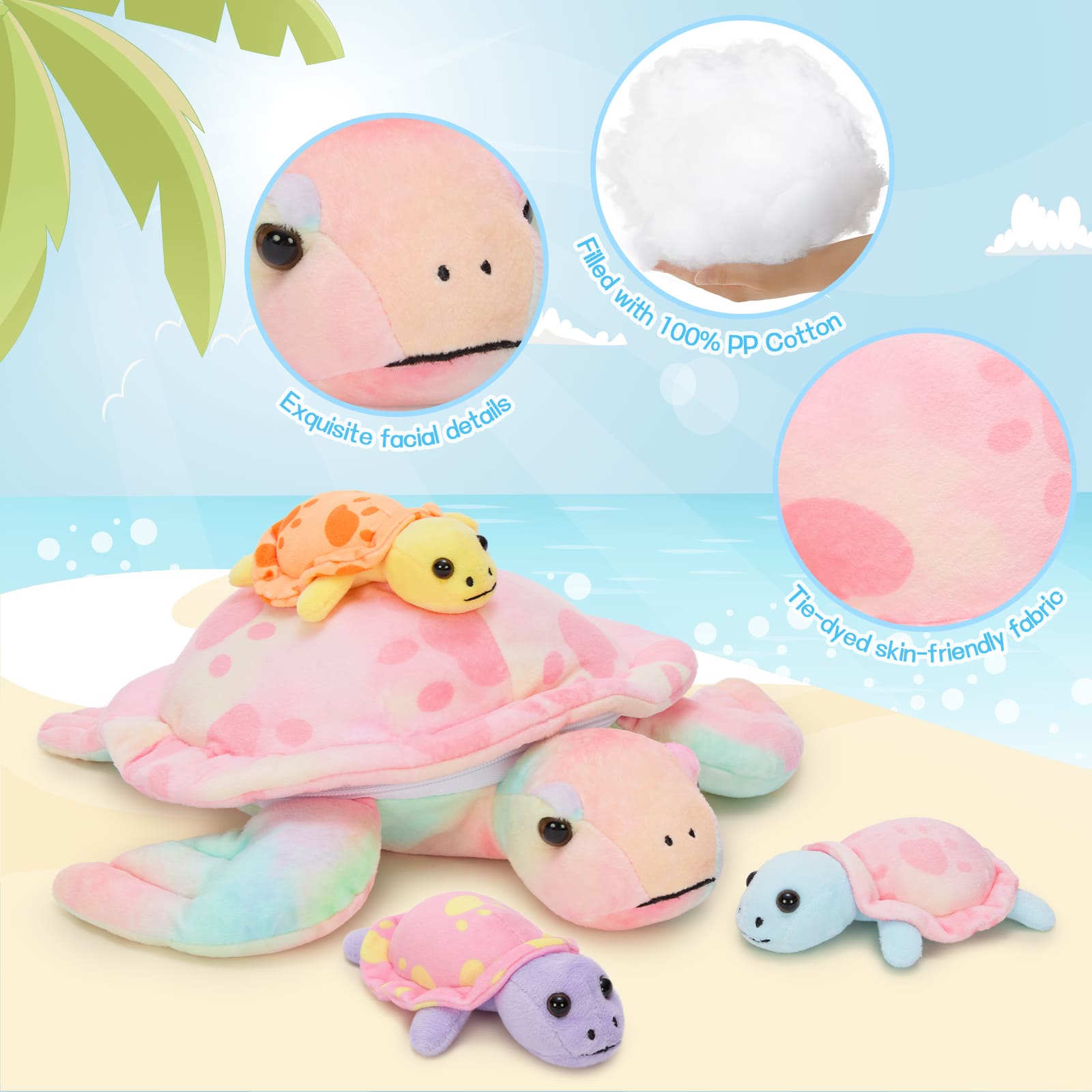 Cute Turtle Stuffed Animals with Babies Inside the Belly