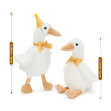 11.8 Inch Goose Plush Toy Set with Party Hat and Bow Tie