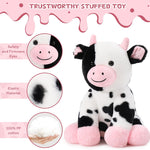 Dairy Cattle Plush Toys 14.6 Inches - MorisMos Stuffed Animals - Stuffed Animal Babies with Their Mom - Stuffed Animals with Babies in the Belly - Cow Cartoon Plush Dolls - Christmas/Birthday Gift for Children 3 Years +
