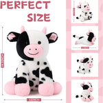 Dairy Cattle Plush Toys 14.6 Inches - MorisMos Stuffed Animals - Stuffed Animal Babies with Their Mom - Stuffed Animals with Babies in the Belly - Cow Cartoon Plush Dolls - Christmas/Birthday Gift for Children 3 Years +