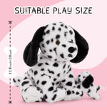 Dalmatian Stuffed Animals - 11.8 Inches Dog Plush Toys - Cute Mini Puppy Plush Dolls - Stuffed Animal Babies with Their Mom - Stuffed Animals with Babies in the Belly - Stuffed Dog with Three Puppies - Free Shipping