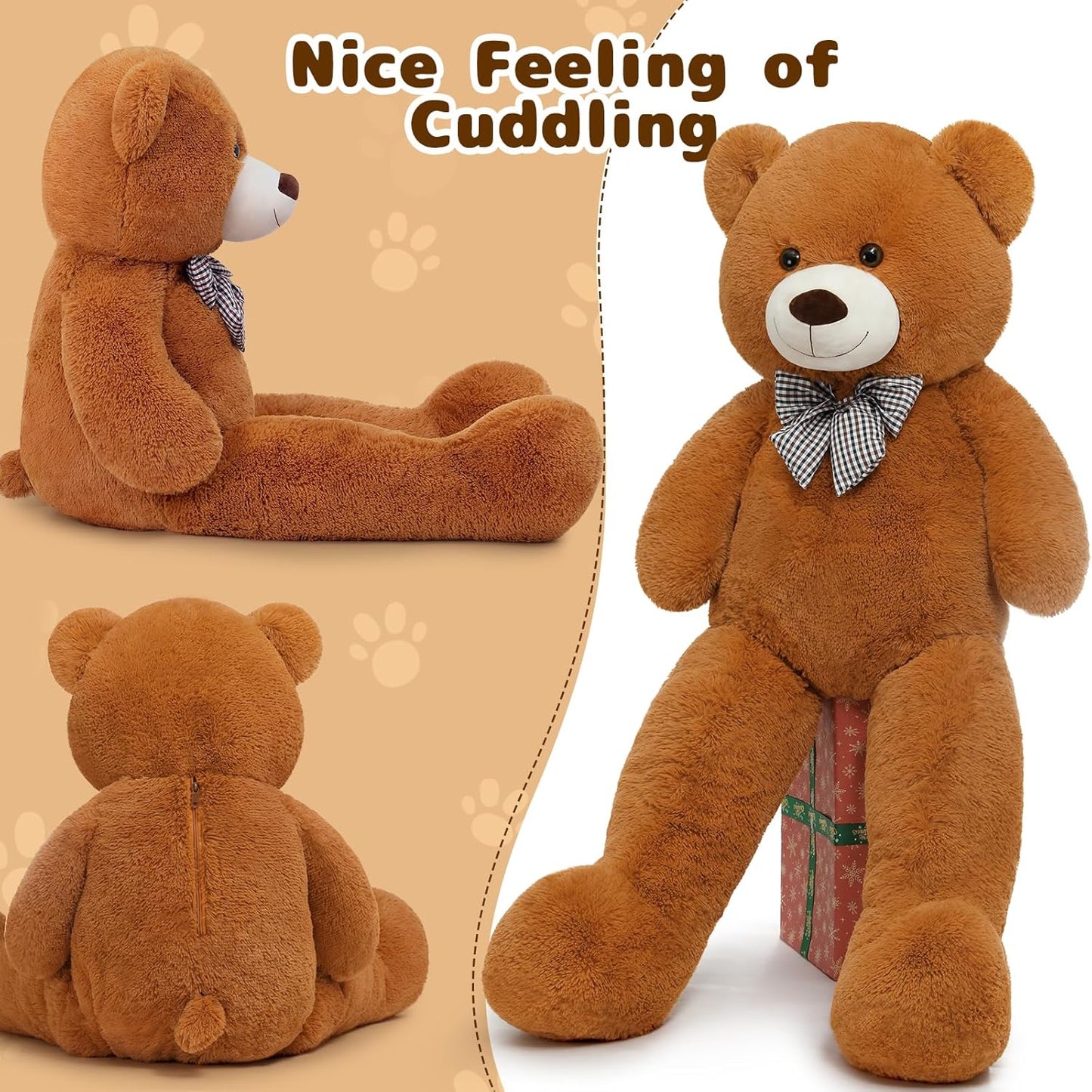 Ours en peluche géant, marron foncé, 47/55 pouces