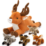 Reindeer Stuffed Animals with Babies in the Belly - Lifelike Big Deer with Four Deer Baby Plush toys - Christmas/Birthday/Easter/Thanksgiving Gift Ideas - Stuffed Animals Near Me