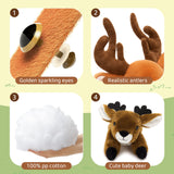 Reindeer Stuffed Animals with Babies in the Belly - Lifelike Big Deer with Four Deer Baby Plush toys - Christmas/Birthday/Easter/Thanksgiving Gift Ideas - Stuffed Animals Near Me